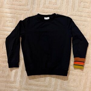 Kids' Black Sweatshirt with Multicolor Sleeve by